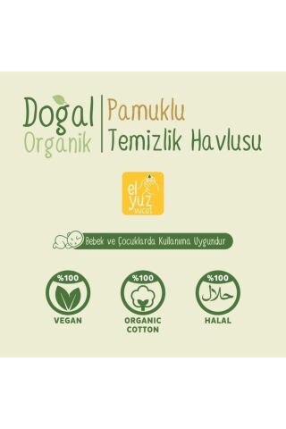 Doğal Organik Pamuklu Temizlik Havlusu 12x50 Yaprak