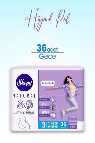 Sleepy Natural Hijyenik Ped Soft Gece 36 Adet