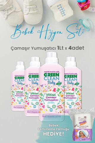 U Green Clean Baby Çamaşır Yumuşatıcı 1 L x 4 Adet ve Hediyeli