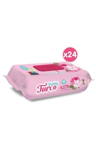 Baby Turco Gül Kokulu Islak Bebek Havlusu 24x90 Adet