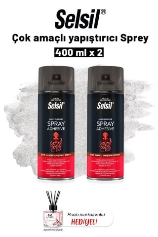 Selsil 2 adet Çok Amaçlı Yapıştırıcı Sprey 400 ml ve Rosie Koku