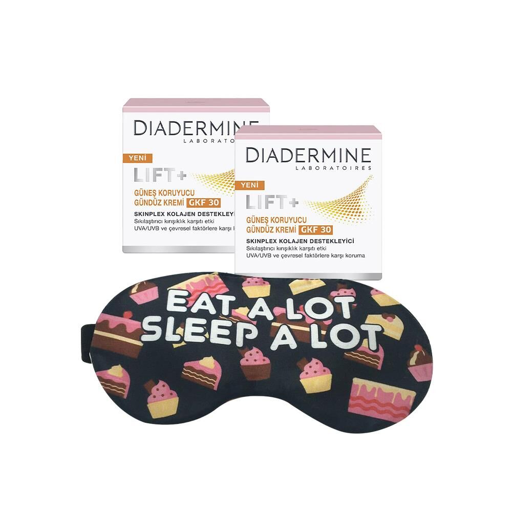 Diadermine Lift+ Protection Kırışıklık Karşıtı Güneş Koruyucu Gündüz Kremi Spf 30 50 ml x 2 ve Uyku Bandı Hediyeli