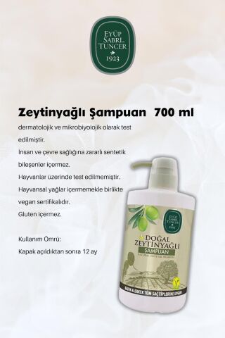 3 Adet Zeytinyağlı Şampuan 700 ML ve Şampuan Fırçası Hediyeli