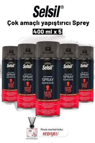 Selsil 5 adet Çok Amaçlı Yapıştırıcı Sprey 400 ml ve Rosie Koku