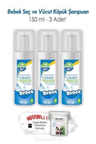 Turmepa Bebek Saç ve Vücut Köpük Şampuanı 150 ML 3 Adet ve ROSIE