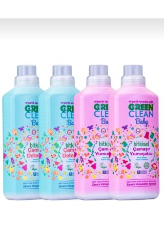 Green Clean Baby Çamaşır Deterjanı 1000 ml 2 Adet + Baby Yumuşatıcı 1000 ml 2 Adet