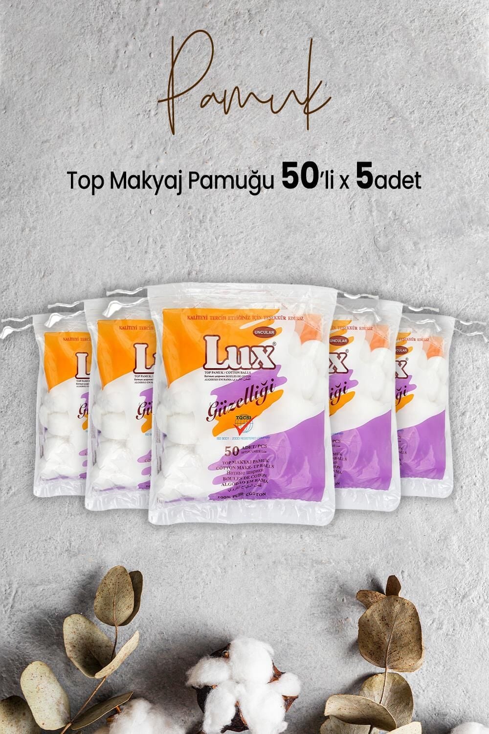 Lux Top Makyaj Pamuğu 50'li x 5 Adet