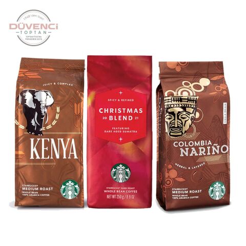 Starbucks Christmas Blend 2021, Colombia ve Kenya Çekirdek Kahve 3 x 250 Gram