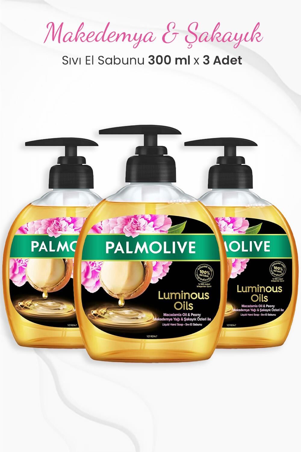 Palmolive Luminous Oils Makedemya & Şakayık Sıvı Sabun 300 ml x 3 Adet