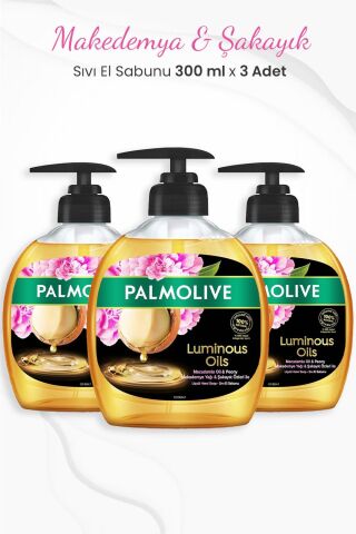 Palmolive Luminous Oils Makedemya & Şakayık Sıvı Sabun 300 ml x 3 Adet