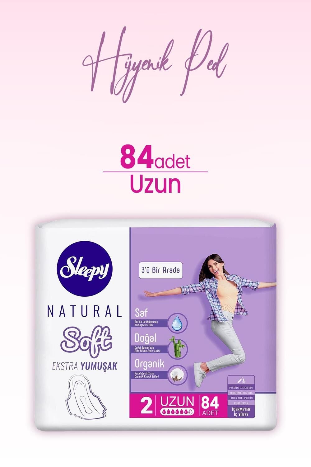 Sleepy Natural Hijyenik Ped Soft Uzun 84 Adet