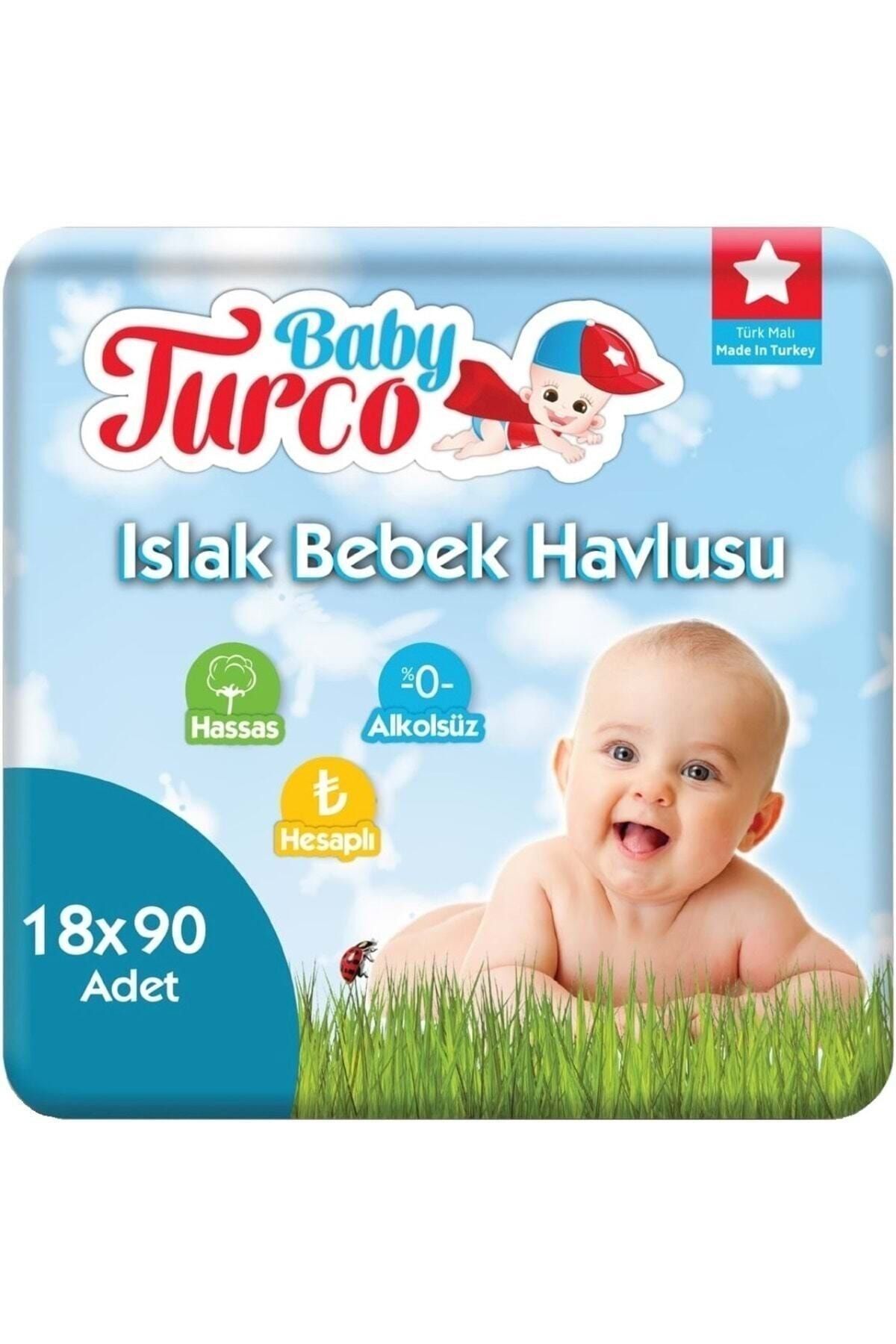 Baby Turco Islak Havlu Mendil 90 X 18 Plastik Kapaklı 1620 Yaprak