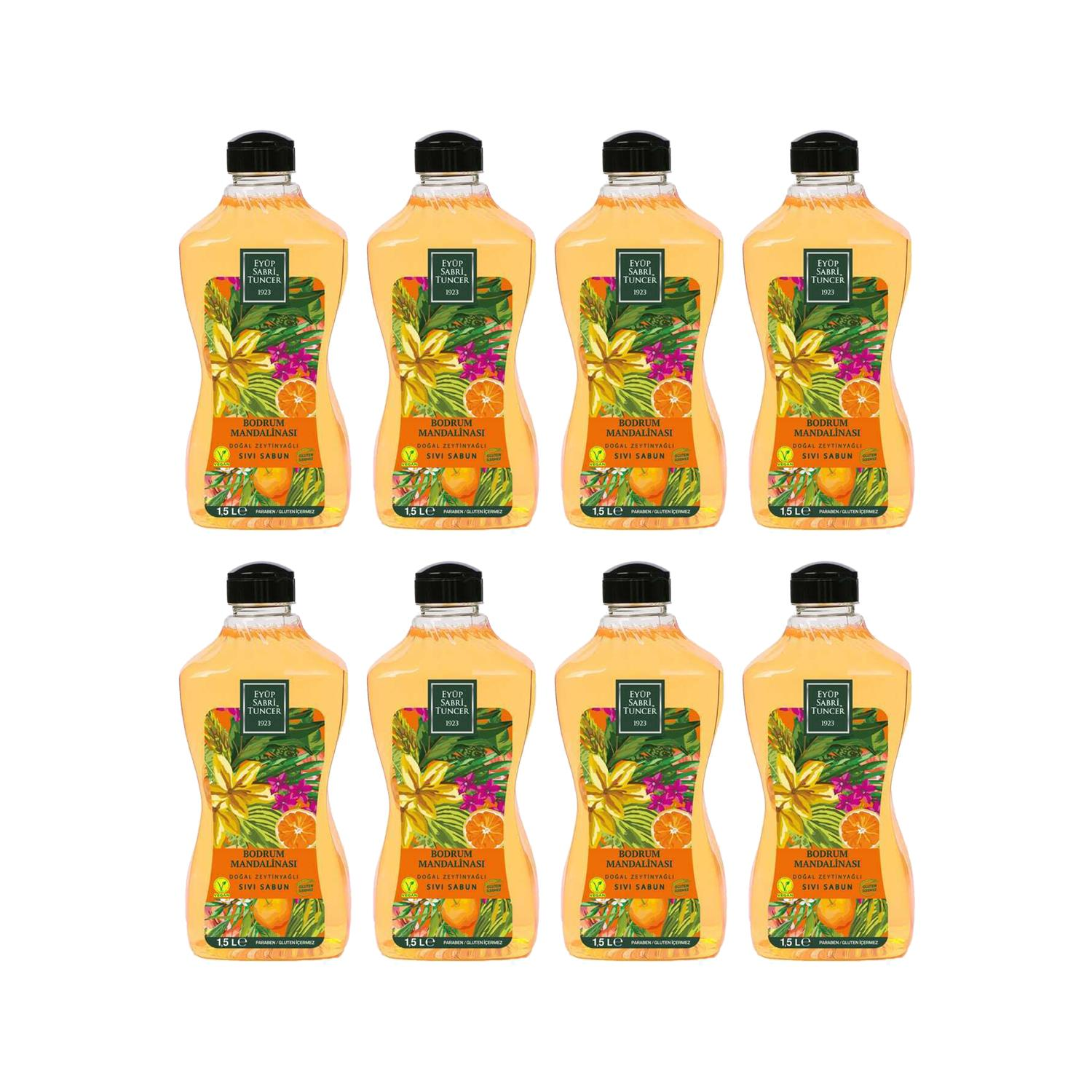 EST Bodrum Mandalinası Doğal Zeytinyağlı Sıvı Sabun 1.5LT x 8