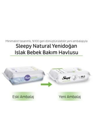 Sleepy Natural Yenidoğan Islak Bebek Bakım Havlusu 24x60 (1440 Yaprak)
