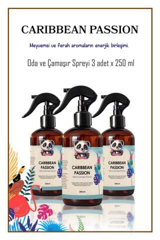 Rosie 3 adet Caribbean Passion Oda ve Çamaşır Spreyi 250 ml