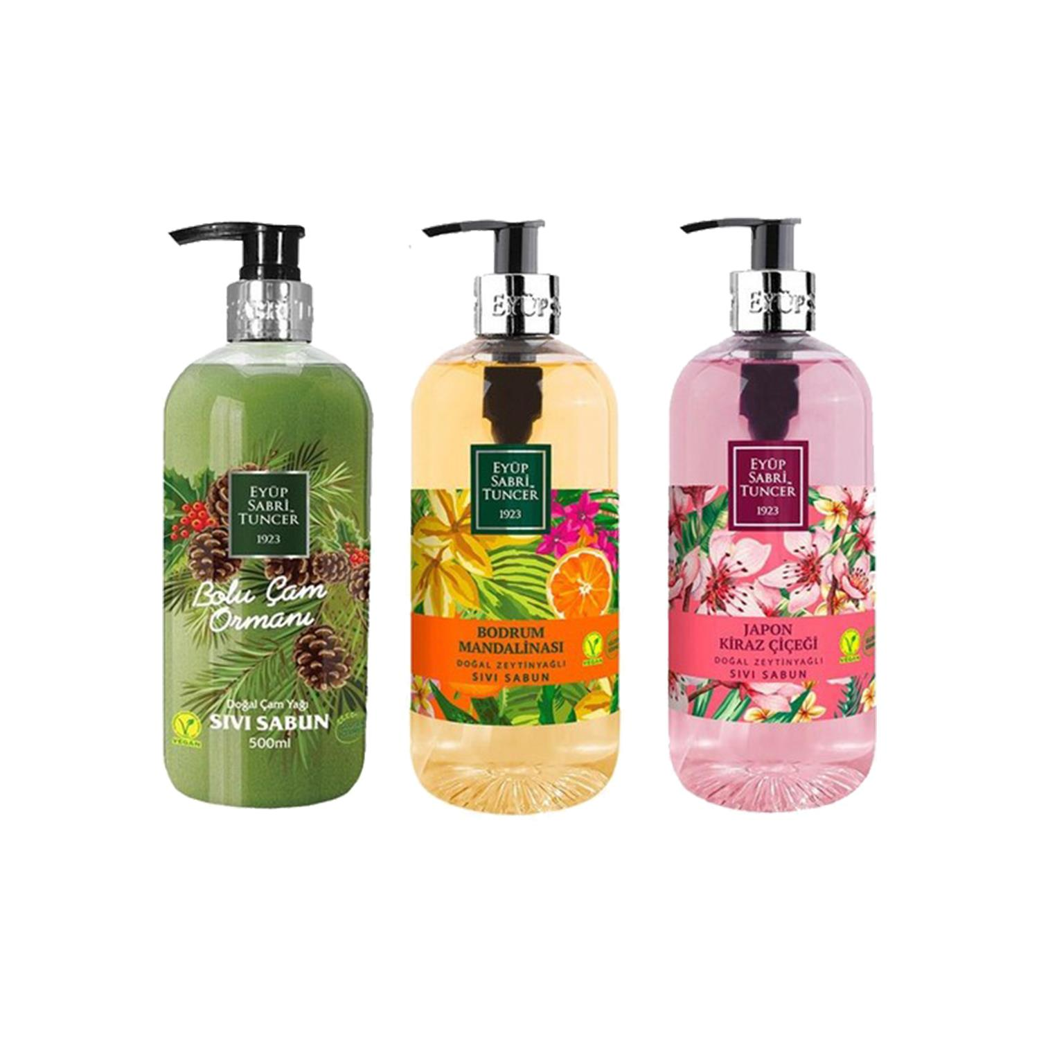 Eyüp Sabri Tuncer Bolu Çam Ormanları, Japon Kiraz Çiçeği ve Bodrum Mandalinası Sıvı Sabun 500 ml