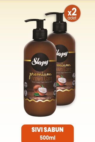 Sleepy Premium Brown Care Sıvı Sabun Hindistan Cevizi 500 ml x 2 Adet