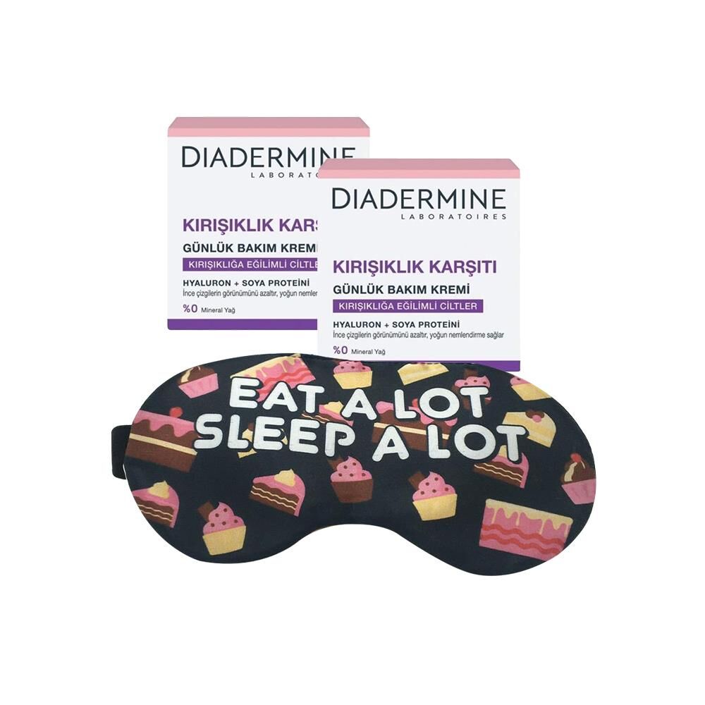 Diadermine Kırışıklık Karşıtı Günlük Bakım Kremi (Tüm Cilt Tipleri) 50 ml x 2 ve Uyku Bandı Hediyeli