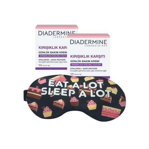 Diadermine Kırışıklık Karşıtı Günlük Bakım Kremi (Tüm Cilt Tipleri) 50 ml x 2 ve Uyku Bandı Hediyeli