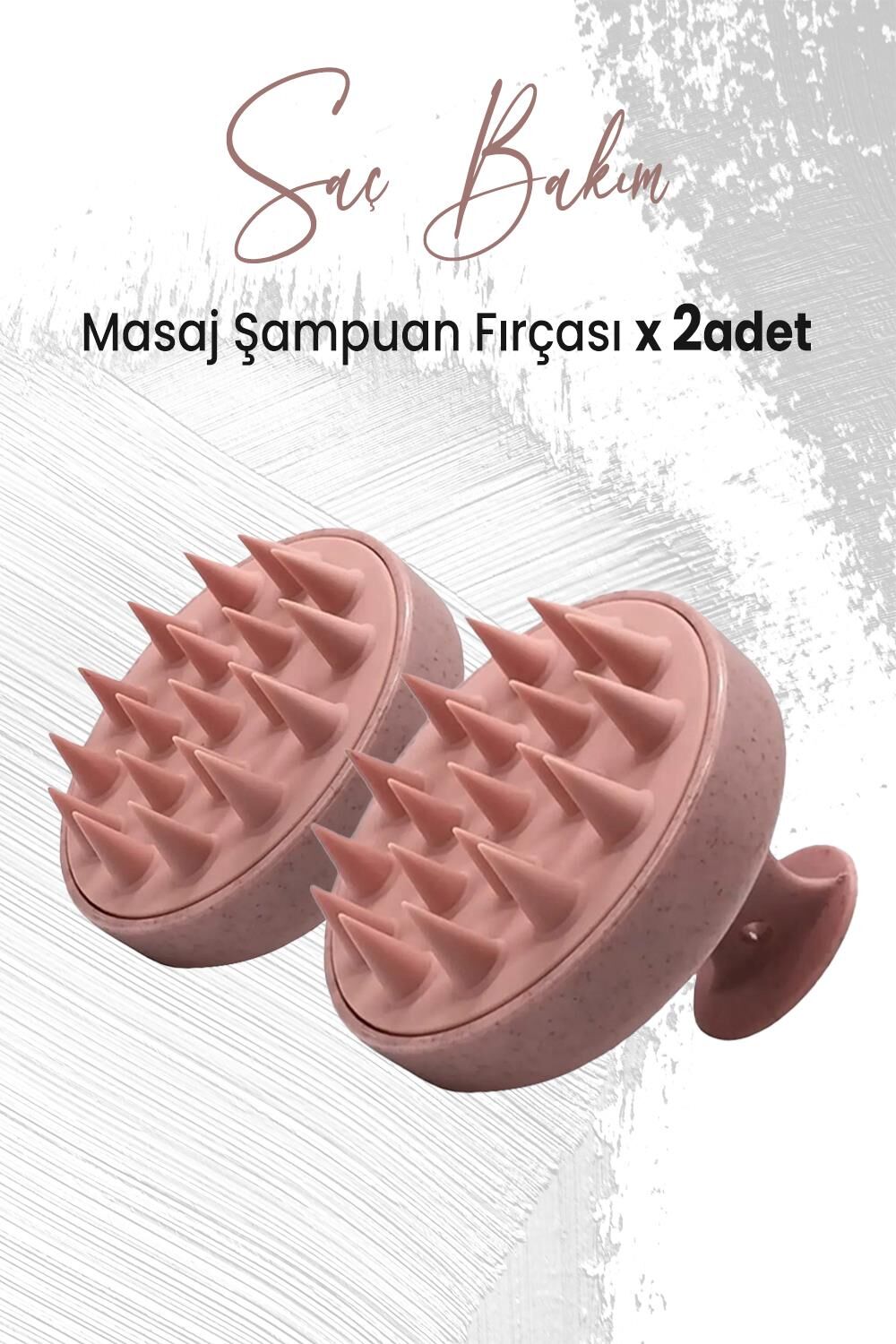 Düvenci Toptan Yumuşak Silikonlu Masaj Şampuan Fırçası Pembe x 2 Adet
