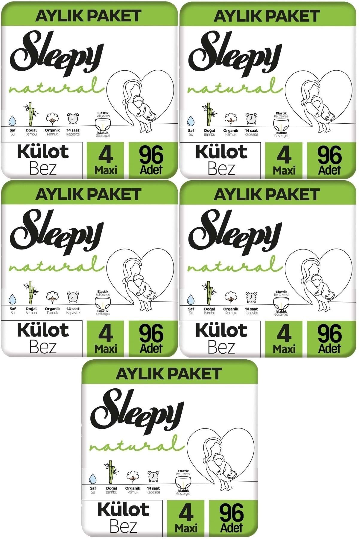 Sleepy Külot Bebek Bezi Natural Beden:4 (7-14KG) Maxi 96X5 480 Adet