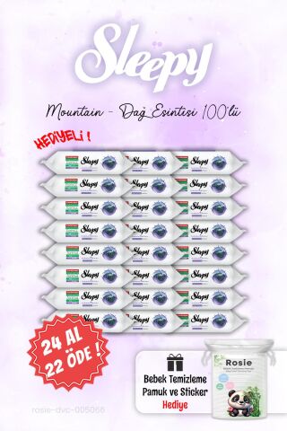 24 AL 22 ÖDE 100'lü Sleepy Mountain Dağ Esintisi Islak Havlusu ve ROSIE