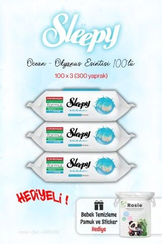 Sleepy 3 Paket Ocean - Okyanus Islak Havlusu  ve ROSIE
