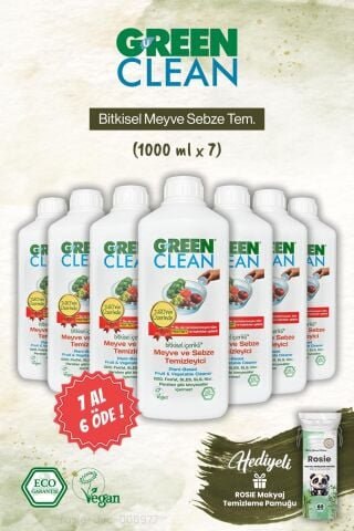 Green Clean 7 AL 6 ÖDE Bitkisel Meyve Sebze Tem. ve Rosie Makyaj Pamuk