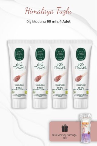 Eyüp Sabri Tuncer Himalaya Tuzlu Diş Macunu 90 ml x 4 Adet ve Disk Pamuk 50'li