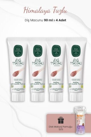 Eyüp Sabri Tuncer Himalaya Tuzlu Diş Macunu 90 ml x 4 Adet ve Disk Pamuk 50'li