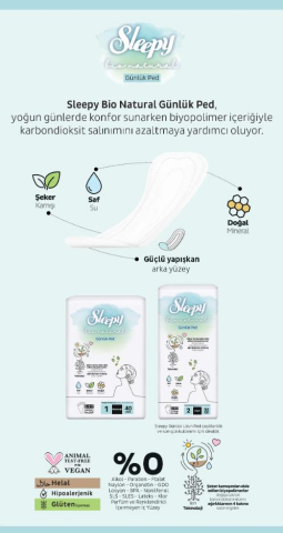 Sleepy Bio Natural Premium Plus Günlük Ped Normal 40 Adet Ped