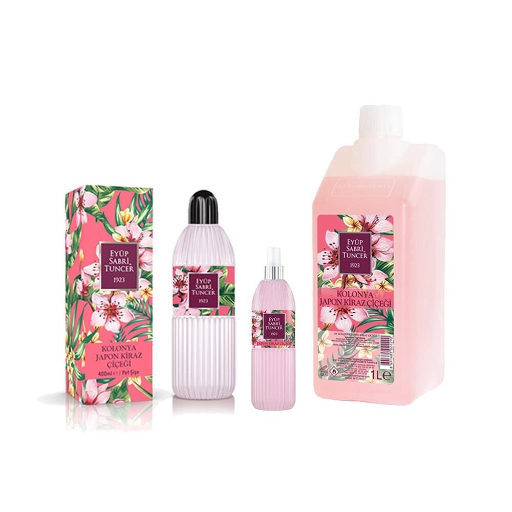 Eyüp Sabri Tuncer Japon Kiraz Çiçeği Kolonyası Yedek Şişe 1 lt, 400 ML ve 150 ML