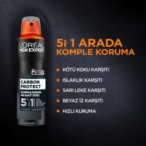 3 Adet Loreal Men Expert Carbon Protect Deodorant 150 ml ve ROSIE