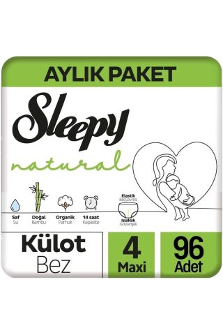 Sleepy Külot Bebek Bezi Natural Beden:4 (7-14KG) Maxi 192 Adet Ekonomik Ultra