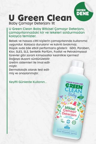 U Green Clean Baby Çamaşır Deterjanı 1 L