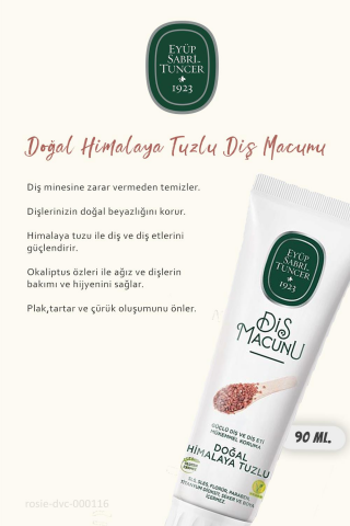 Eyüp Sabri Tuncer Diş Macunu 3'lü Himalaya Tuzlu 90 ml ve ROSIE Doğal Pamuk 60'lı
