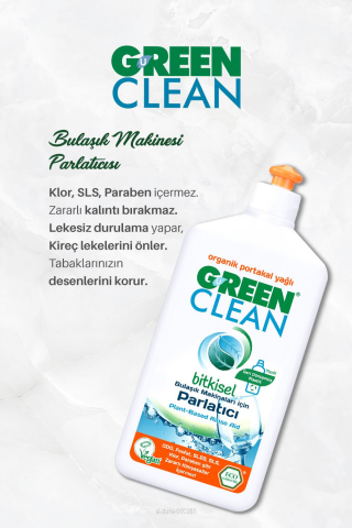Green Clean Bulaşık Mak. Parlatıcı 500 ml ve Meyze Sebze Tem. 1000 ml, Rosie Hediye
