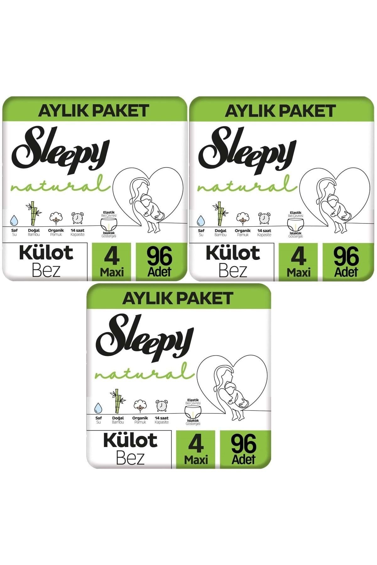 Sleepy Külot Bebek Bezi Natural Beden:4 (7-14KG) Maxi 288 Adet Aylık Ultra