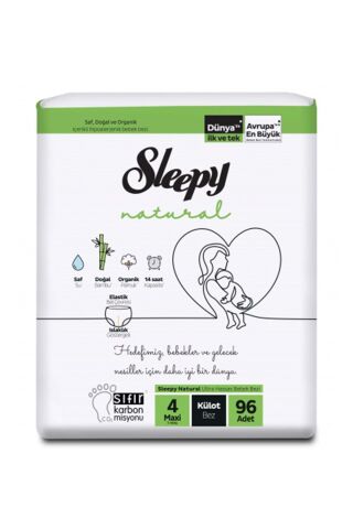 Sleepy Külot Bebek Bezi Natural Beden:4 (7-14KG) Maxi 288 Adet Aylık Ultra