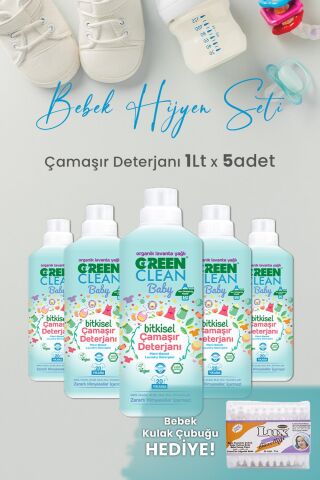 U Green Clean Baby Çamaşır Deterjanı 1 L x 5 Adet ve Hediyeli