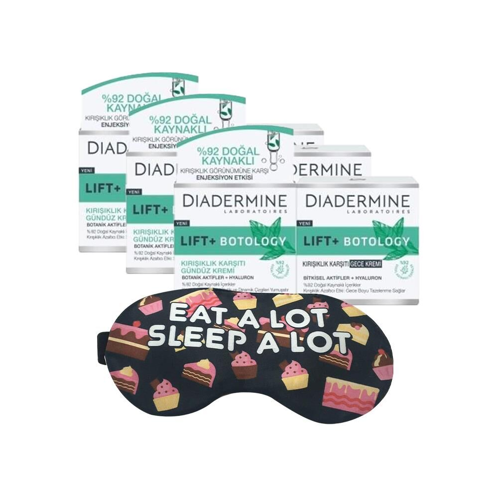Diadermine Lift+ Botology Gündüz Kremi 50 ml + Gece Kremi 50 ml x 3 ve Uyku Bandı Hediyeli