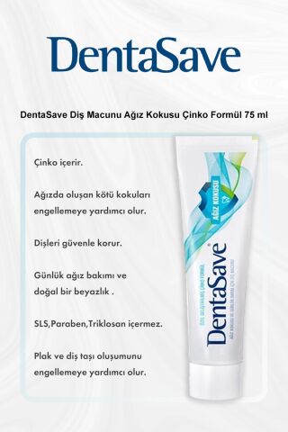 DentaSave Diş Macunu Ağız Kokusu Çinko Formül 75 ml 5 Al 4 Öde ve Rosie Pamuk