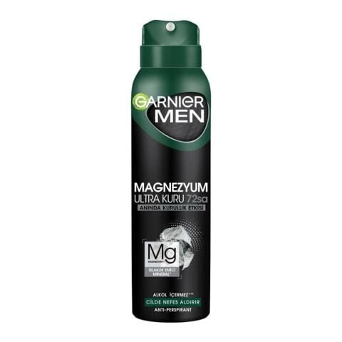 Garnier Men Magnezyum Ultra Kuru 72 Saat Sprey Deodorant 150 ML