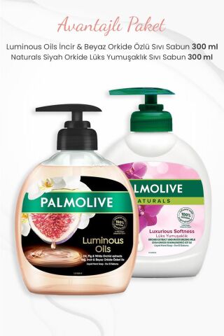 Palmolive İncir & Beyaz Orkide 300 ml ve Siyah Orkide Sıvı Sabun 300 ml
