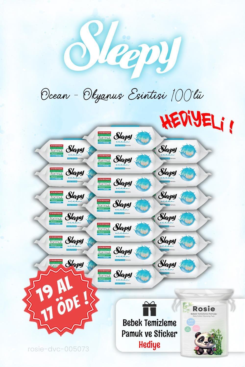 100'lü Sleepy Ocean - Okyanus 19 AL 17 ÖDE Islak Havlusu ve ROSIE