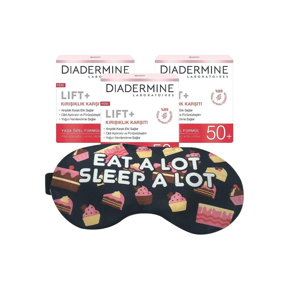 Diadermine Kırışıklık Karşıtı Krem Lift+ 50 x 3 ve Uyku Bandı Hediyeli