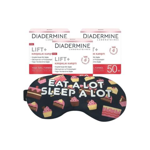 Diadermine Kırışıklık Karşıtı Krem Lift+ 50 x 3 ve Uyku Bandı Hediyeli