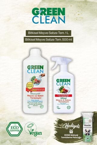 Green Clean Meyve Sebze Temizleyici 500 ml ve 1000ml, Rosie Hediye