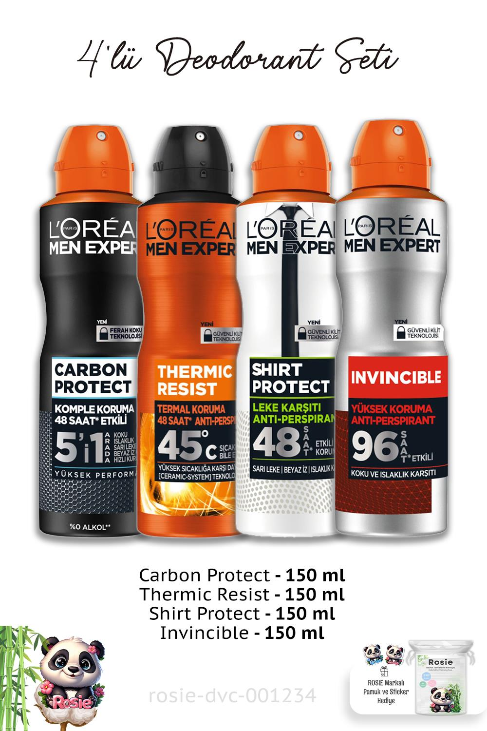 Loreal Paris Men 4'lü Deodorant Seti ve ROSIE