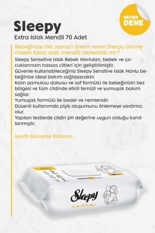 Sleepy Extra Islak Mendil 70 Adet